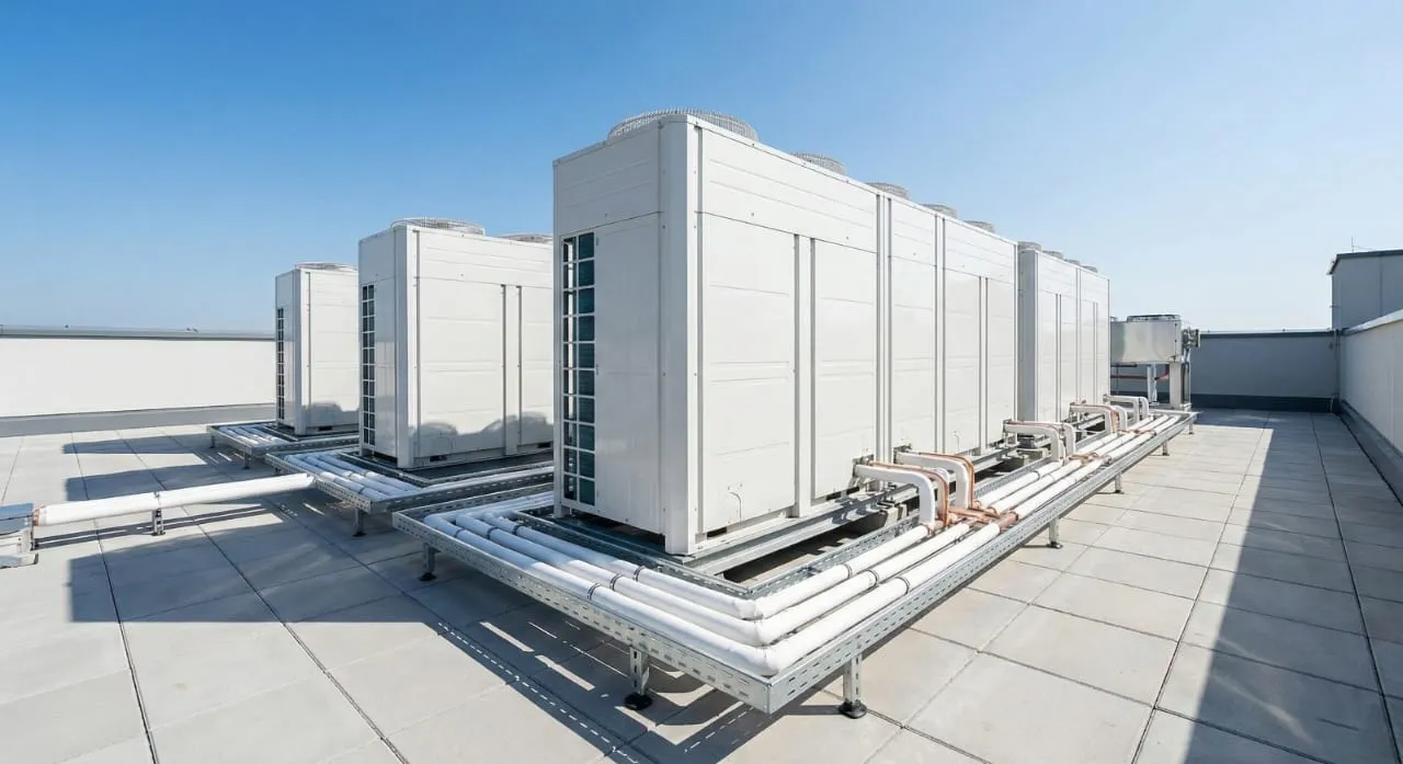 Unidades de aire acondicionado comercial tipo paquete en azotea - Imagen 1